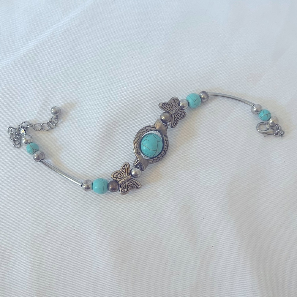 Y2K Silver Butterfly Bracelet